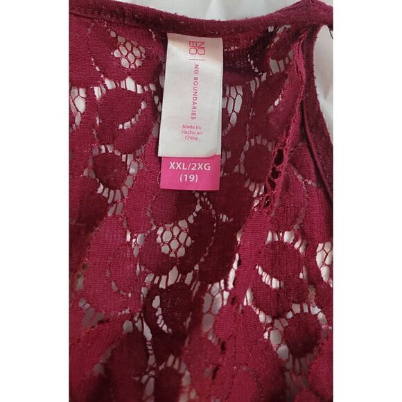 No Boundaries Juniors XXL (19) Floral Boho Lace Wrap Tank Adjustable Straps - Picture 4 of 5